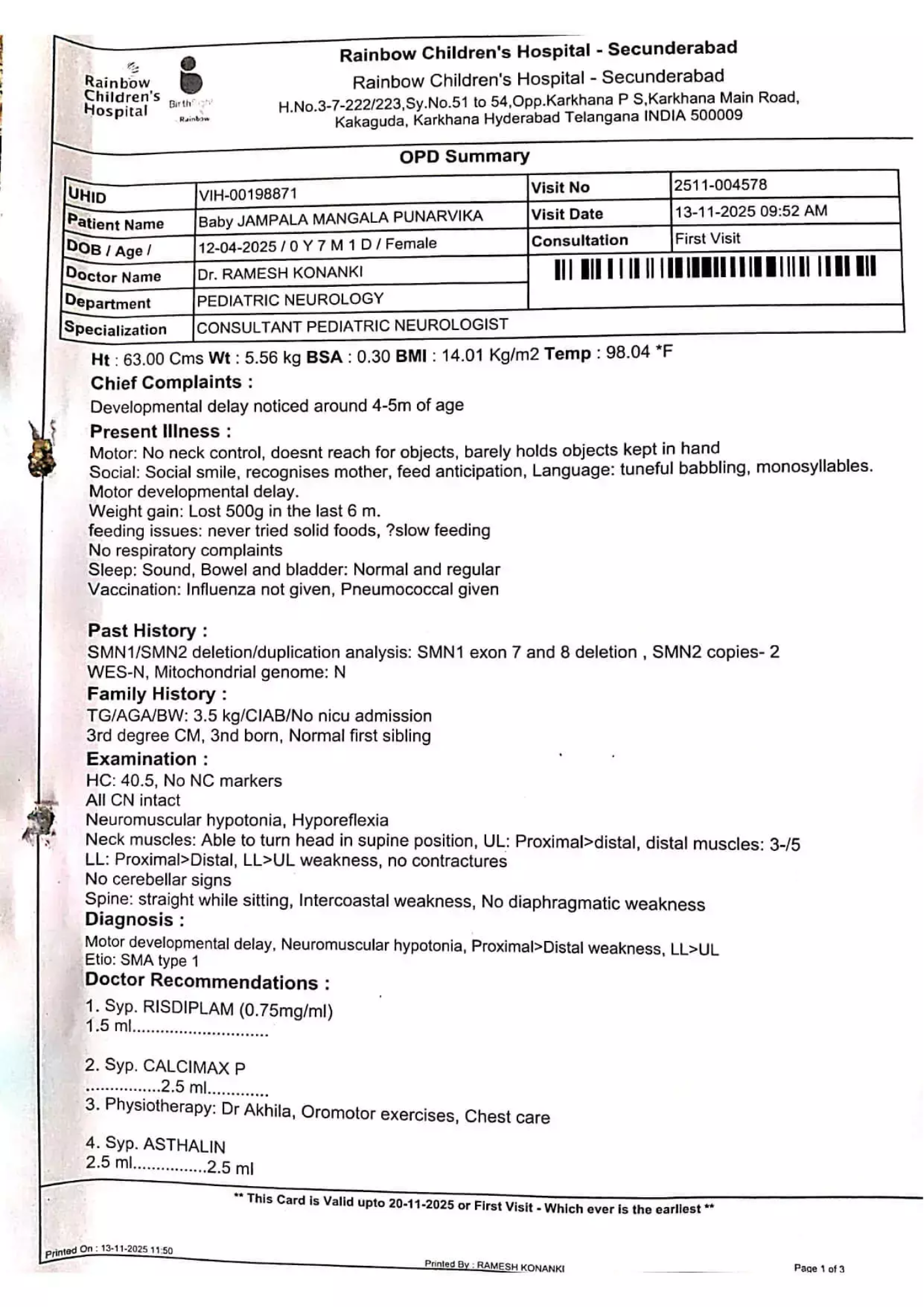 Rainbow Hospital OPD Summary